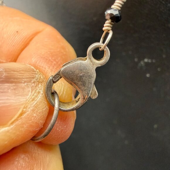 Necklace Rutilated Quartz Minimalist Sterling Silver 925 16.5 inches - Picture 7 of 7